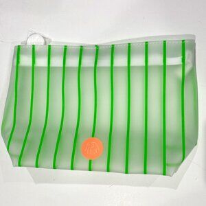 Drunk Elephant, NWOT, green striped cosmetic bag ONLY, no cosmetics included.